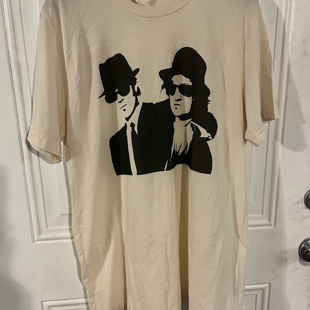Unisex Blues Bros Graphic Tee Cream color Sz. L